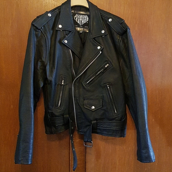 diamond leather jacket